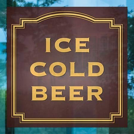 CGSignLab | בירה קרה קרח -קלאסיקה חומה נצמד חלון | 24 x24